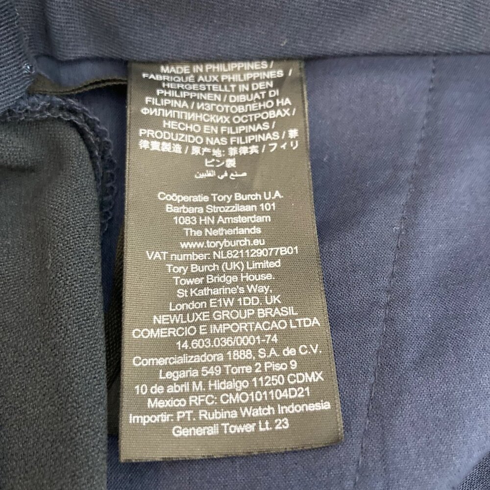 Tory Burch Crepe Cargo Pant Womens 6 Navy Crop Nautical Minimalist Quiet Luxury - Picture 14 of 16